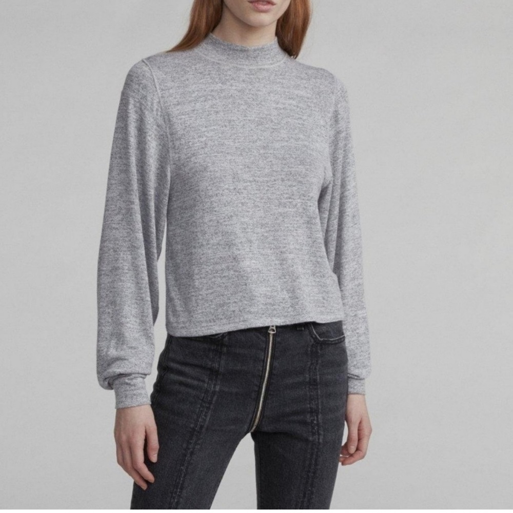 rag & bone - NWT women’s Bigsloy mock neck light Gray Long‎ Sleeve sweater Top M